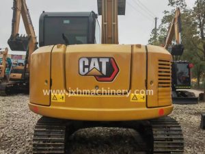Rear view of the Caterpillar 307 hydraulic excavator